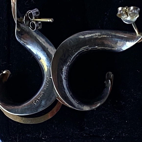 Artisan Modernest Sterling Silver 14K Wired PJ Swirl Earrings - Picture 10 of 13